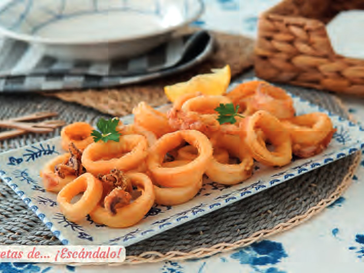 Aros de calamar fritos