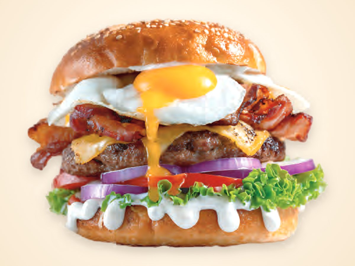 Maxi Burguer con bacon y huevo